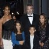 Luc Besson, sa femme Virginie Silla, leurs filles Thalia et Sateen et leur fils Mao à Saint Denis le 21 septembre 2012.