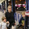 Sharon Stone et ses trois enfants Roan, Quinn, et Laird arrivent à l'aeroport d'Orly à Paris en provenance de Marrakech, le 30 novembre 2013.