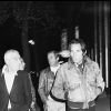 Jean-Paul Belmondo avec René Château et Charles Gérard à Paris en 1975