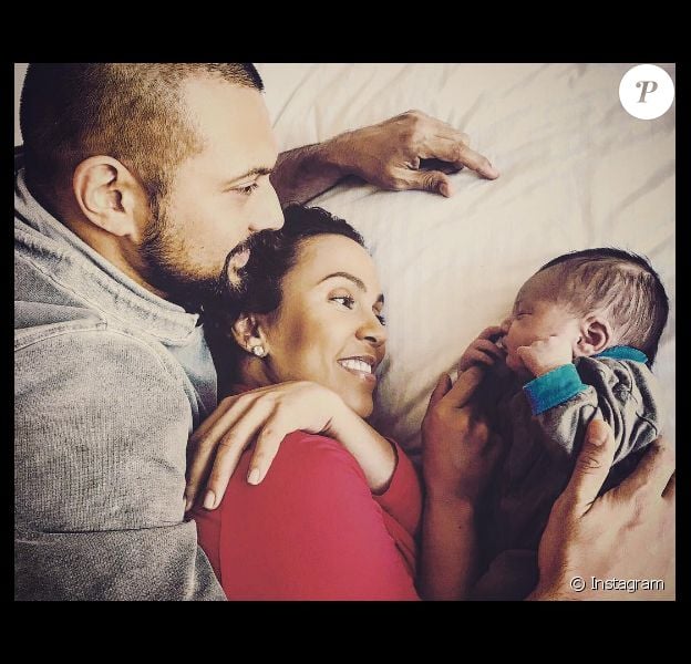 Sean Paul, sa femme Jodi Stewart et leur fils Levi Blaze Henriques sur une photo publiée sur Instagram le 26 février 2017