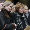 Christiane Kopa, sa femme, leur fille Sophie - Obsèques du footballeur français Raymond Kopa en la cathédrale Saint-Maurice à Angers. Le 8 mars 2017.