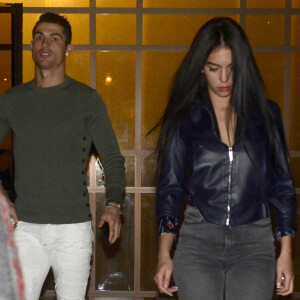 Cristiano Ronaldo et Georgina Rodriguez de sortie pour le dîner, le 8 mars 2017 à Madrid.