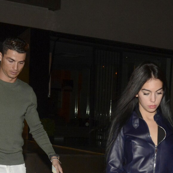 Cristiano Ronaldo et Georgina Rodriguez de sortie pour le dîner, le 8 mars 2017 à Madrid.