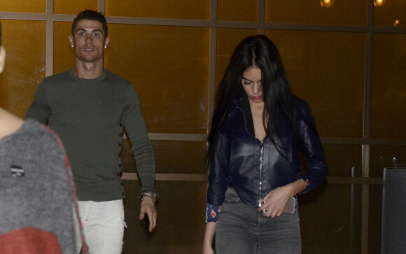 Cristiano Ronaldo et Georgina Rodriguez de sortie ensemble pour le dîner, le 8 mars 2017 à Madrid.
