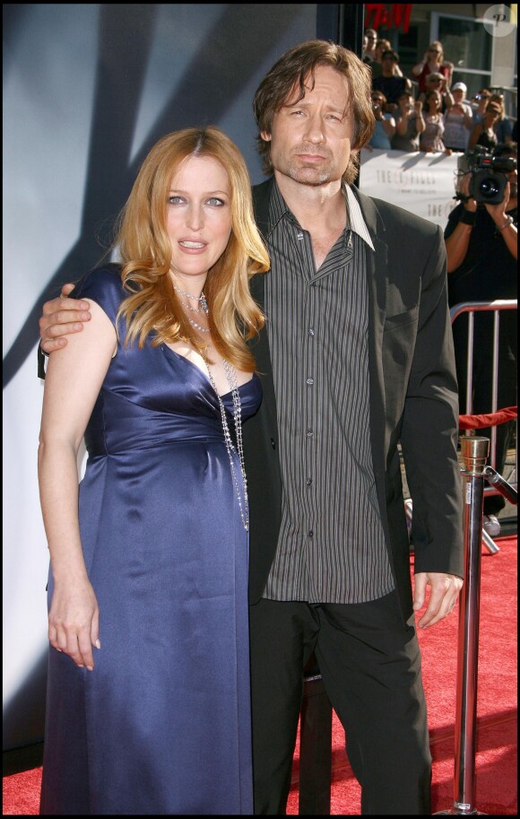 Gillian Anderson et David Duchovny à la première du film "The X-Files: I Want to Believe", le 23 juillet 2008 à Los Angeles.