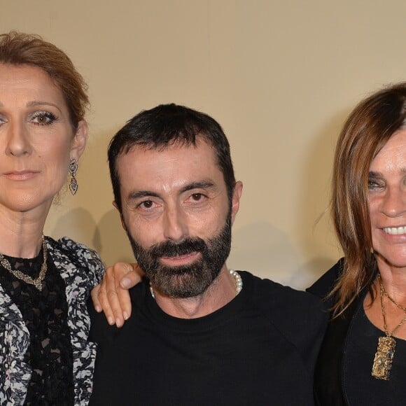 Exclusif - Céline Dion, Giambattista Valli et Carine Roitfeld - People en backstage du défilé de mode Haute-Couture automne-hiver 2016/2017 "Giambattista Valli" à Paris le 4 juillet 2016. © Veeren / Bestimage