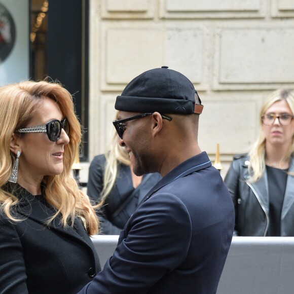 Céline Dion et son styliste Law Roach - Sorties du défilé de mode Haute-Couture automne-hiver 2016/2017 "Christian Dior" à Paris. Le 4 juillet 2016 © CVS-Veeren / Bestimage