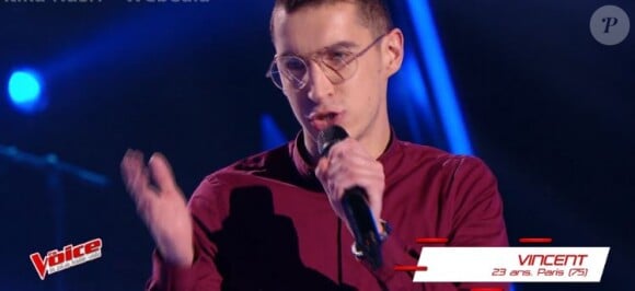 Vincent - "The Voice 6", le 18 mars 2017 sur TF1.