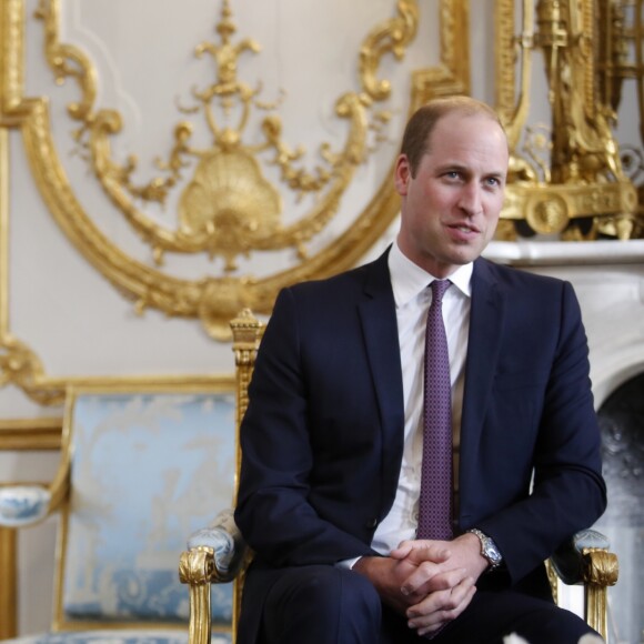 Le prince William et Catherine Kate Middleton lors d'un entretien avec le président de la république dans le Salon des ambassadeurs au palais de l'Elysée à Paris le 17 mars 2017. © Denis Allard / Pool / Bestimage