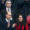 Le prince William et Kate Middleton assistent au match de Rugby France / Pays de Galles au Stade de France le 18 mars 2017.