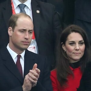 Dennis Gethin, président de la fédération galloise de rugby - Le prince William, duc de Cambridge et Catherine Kate Middleton, duchesse de Cambridge assistent au match de Rugby France / Pays de Galles au Stade de France le 18 mars 2017.