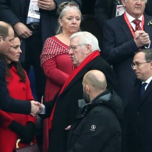 Dennis Gethin, président de la fédération galloise de rugby - Le prince William, duc de Cambridge et Catherine Kate Middleton, duchesse de Cambridge assistent au match de Rugby France / Pays de Galles au Stade de France le 18 mars 2017.