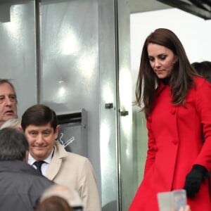 Patrick Kanner, ministre de la ville, de la jeunesse et des sports - Le prince William, duc de Cambridge et Catherine Kate Middleton, duchesse de Cambridge assistent au match de Rugby France / Pays de Galles au Stade de France le 18 mars 2017.