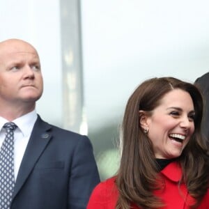 Dennis Gethin, président de la fédération galloise de rugby - Le prince William, duc de Cambridge et Catherine Kate Middleton, duchesse de Cambridge assistent au match de Rugby France / Pays de Galles au Stade de France le 18 mars 2017.