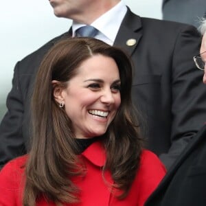 Dennis Gethin, président de la fédération galloise de rugby - Le prince William, duc de Cambridge et Catherine Kate Middleton, duchesse de Cambridge assistent au match de Rugby France / Pays de Galles au Stade de France le 18 mars 2017.