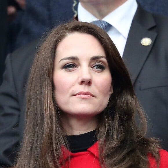 Le prince William et Kate Middleton assistent au match de Rugby France / Pays de Galles au Stade de France le 18 mars 2017.