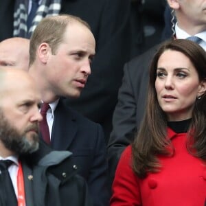 Dennis Gethin, président de la fédération galloise de rugby - Le prince William, duc de Cambridge et Catherine Kate Middleton, duchesse de Cambridge assistent au match de Rugby France / Pays de Galles au Stade de France le 18 mars 2017.