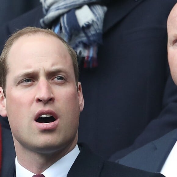 Le prince William et Kate Middleton assistent au match de Rugby France / Pays de Galles au Stade de France le 18 mars 2017.