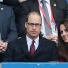 Le prince William et Kate Middleton assistent au match de Rugby France / Pays de Galles au Stade de France le 18 mars 2017.
