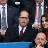 Le prince William et Kate Middleton assistent au match de Rugby France / Pays de Galles au Stade de France le 18 mars 2017.