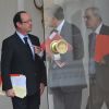 Francois Hollande, Jean- Pierre Jouyet (président de la BPI) et Henri Emmanuelli - Paris le 20 février 2013