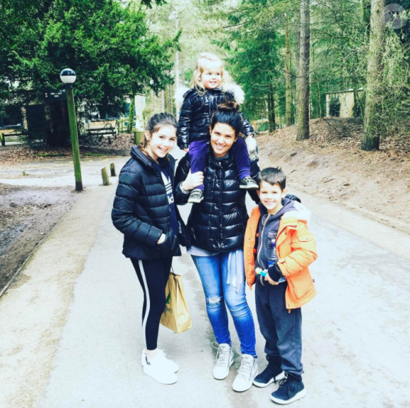 Rebekah Vardy et ses enfants Megan, Sofia et Taylor, photo Instagram février 2017.