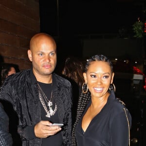 Exclusif - Stephen Belafonte et sa femme Melanie Brown (Mel B) soirée de Bar Mitzvah de la fille de la manager de Mariah Carey, Stella Bulochnikov, la jeune Mishka 13 ans, à Los Angeles Le 07 mai 2016