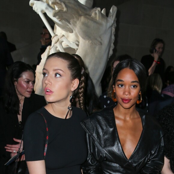 Adèle Exarchopoulos enceinte, Laura Harrier - People au défilé de mode Louis Vuitton collection prêt-à-porter Automne-Hiver 2017-2018 au Musée du Louvre lors de la fashion week à Paris, le 7 Mars 2017.