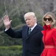 Donald et Melania Trump saluant la presse à la Maison Blanche, à Washington, le 17 mars 2017.