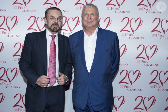 Exclusif - Christian Courtin-Clarins (président du conseil de surveillance de Clarins) et Dr Olivier Courtin-Clarins (président du directoire de Clarins) - Le Prix Clarins pour l'enfance fête ses 20 ans et récompense sa nouvelle femme de coeur L.Hallyday pour son association La Bonne Étoile à l'hôtel Salomon de Rothschild à Paris, France, le 14 mars 2017. © Borde-Jacovides/Bestimage