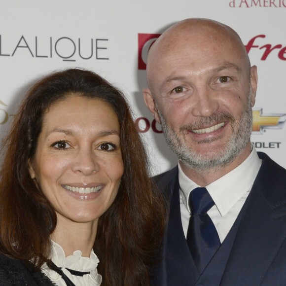 Frank Leboeuf avec sa compagne Chrislaure Nollet (ex-femme de Fabrice Santoro) à l'Hippodrome de Vincennes, le 26 janvier 2014.