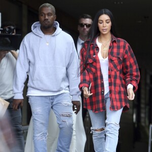 Kim Kardashian et Kanye West à Calabasas, le 18 janvier 2017.