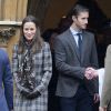 Pippa Middleton et son fiancé James Matthews lors de la messe de Noël, le 25 décembre 2016, à Englefield dans le Berkshire, où sera célébré leur mariage le 20 mai 2017.