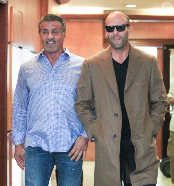 Sylvester Stallone et Jason Statham vont déjeuner ensemble au restaurant "E Baldi" à Beverly Hills. Los Angeles, le 7 décembre 2016.
