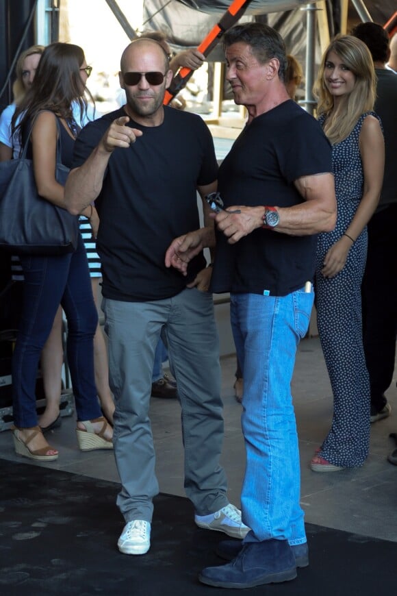 No Web No Blog - Jason Statham et Sylvester Stallone - L'équipe du film "Expendables 3" lors d'un photocall et une conférence de presse à Marbella, le 5 août 2014.