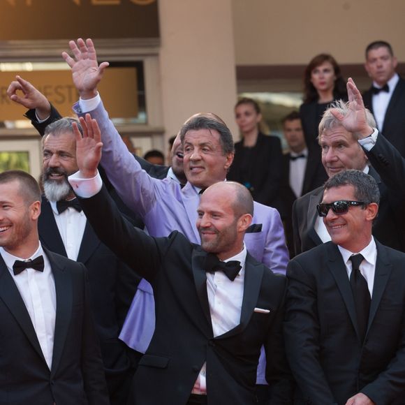 Kelsey Grammer, Glen Powell, Jason Statham, Antonio Banderas, Victor Ortiz, Randy Couture, Dolph Lundgren, Mel Gibson, Patrick Hughes, Sylvester Stallone, Harrison Ford, Wesley Snipes, Kellan Lutz - 67e Festival du film de Cannes le 18 mai 2014.