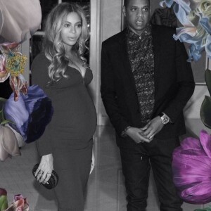 Photo de Beyoncé, enceinte, et son mari Jay Z. Mars 2017.