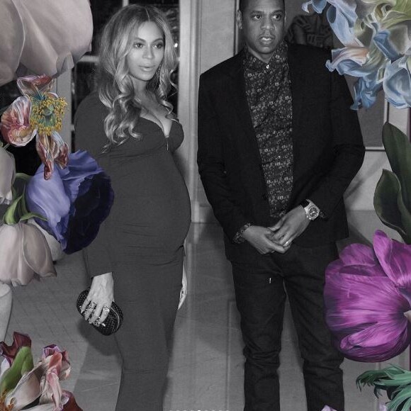 Photo de Beyoncé, enceinte, et son mari Jay Z. Mars 2017.