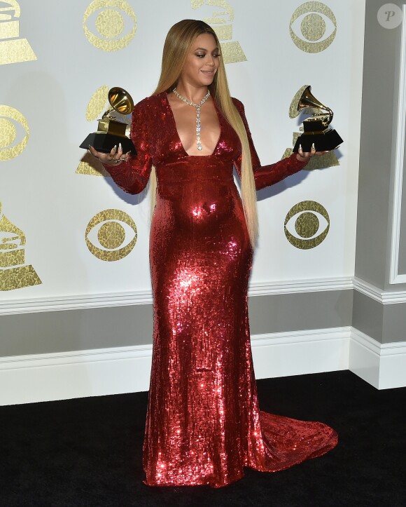 Beyoncé aux 59 Grammy Awards au Staples Center, le 12 février 2017.