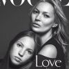Kate Moss partage avec sa fille Lily Grace la couverture de Vogue, la relève est assurée. Instagram.
