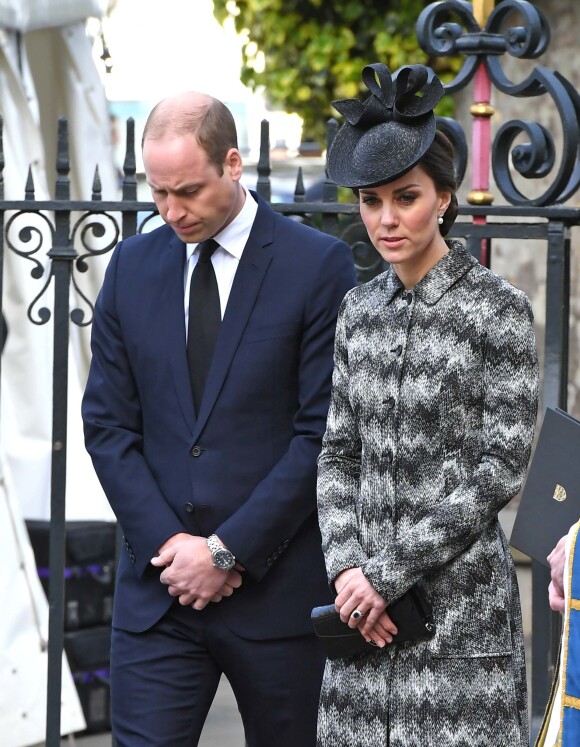 Le prince William, duc de Cambridge et Catherine Kate Middleton, duchesse de Cambridge à la messe Service of Hope, en l'honneur des victimes de l'attentat de Londres à l'abbaye de Westminster à Londres le 5 avril 2017.