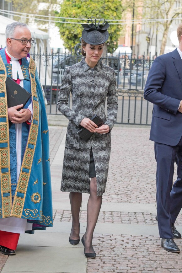Catherine Kate Midleton, duchesse de Cambridge à la messe Service of Hope, en l'honneur des victimes de l'attentat de Londres à l'abbaye de Westminster à Londres le 5 avril 2017