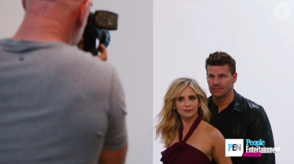 Sarah Michelle Gellar et David Boreanaz réunis pour les 20 ans de "Buffy contre les vampires" (mars 2017).