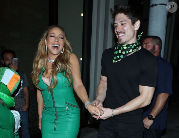Mariah Carey avec compagnon Bryan Tanaka arrivent au restaurant Catch à West Hollywood le 17 mars 2017.