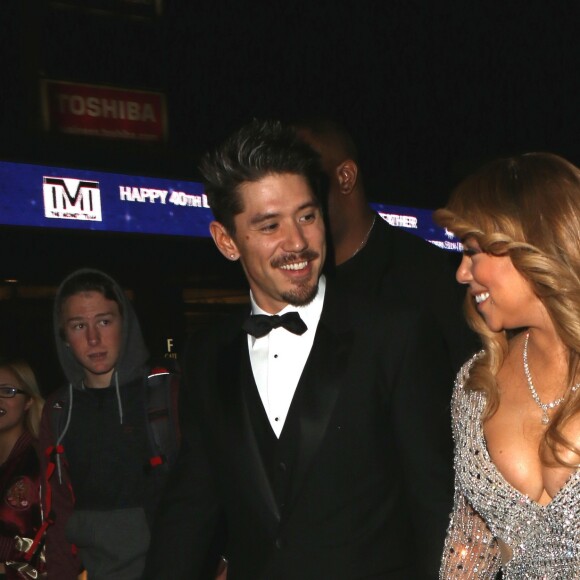Exclusif - Mariah Carey et son compagnon Bryan Tanaka quittent la soirée du 40ème anniversaire de Floyd Mayweather à Los Angeles le 25 février 2017. © CPA/Bestimage