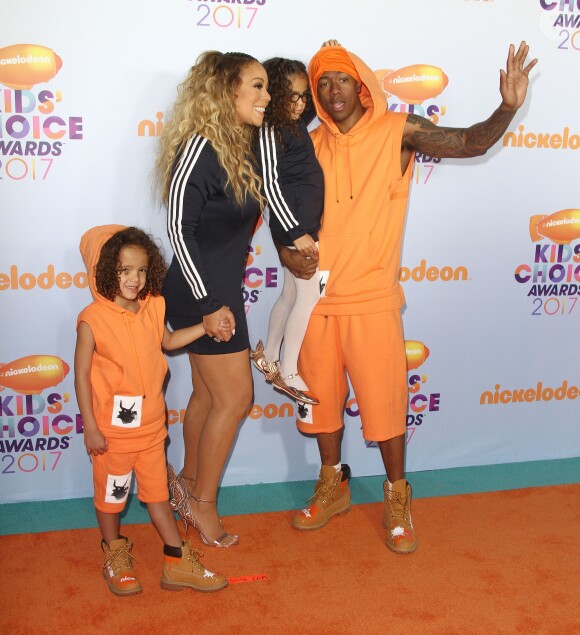Mariah Carey et Nick Cannon avec leurs enfants Morrocan et Monroe - Soirée des "Nickelodeon's 2017 Kids' Choice Awards" à Los Angeles le 11 mars 2017.