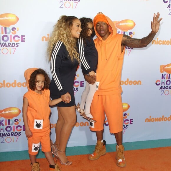 Mariah Carey et Nick Cannon avec leurs enfants Morrocan et Monroe - Soirée des "Nickelodeon's 2017 Kids' Choice Awards" à Los Angeles le 11 mars 2017.