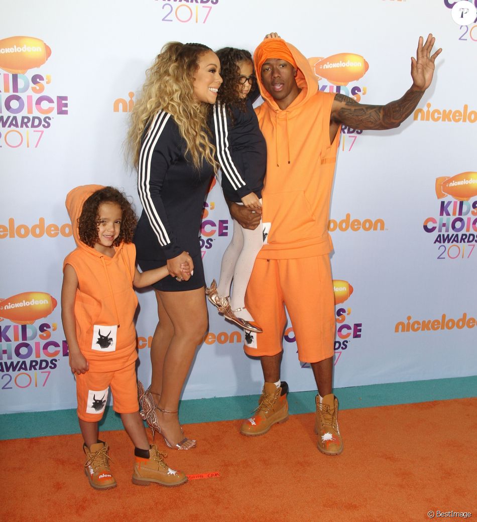 Mariah Carey Et Nick Cannon Avec Leurs Enfants Morrocan Et Monroe Soirée Des Nickelodeons 