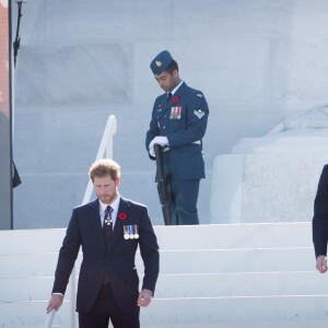 Le prince Harry et Le duc de Cambridge, Le prince William lors des commémorations des 100 ans de la bataille de la Crête de Vimy, (100 ans jour pour jour, le 9 avril 1917) dans laquelle de nombreux Canadiens ont trouvé la mort lors de la Première Guerre mondiale, au Mémorial national du Canada, à Vimy, France, le 9 avril 2017