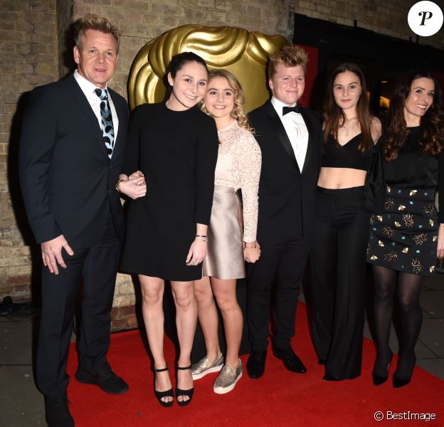 Gordon Ramsay, Holly Anna Ramsay, Matilda Ramsay, Jack Scott Ramsay, Megan Jane Ramsay and Tana Ramsay - Gordon Ramsay à la soirée BAFTA (British Academy Children's Awards) à Roundhouse à Londres, le 20 novembre 2016